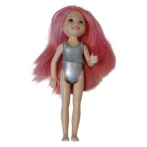 Barbie Rock N Royals Chelsea Doll Pink Hair Silver Outfit Mattel 2014 5.5 in